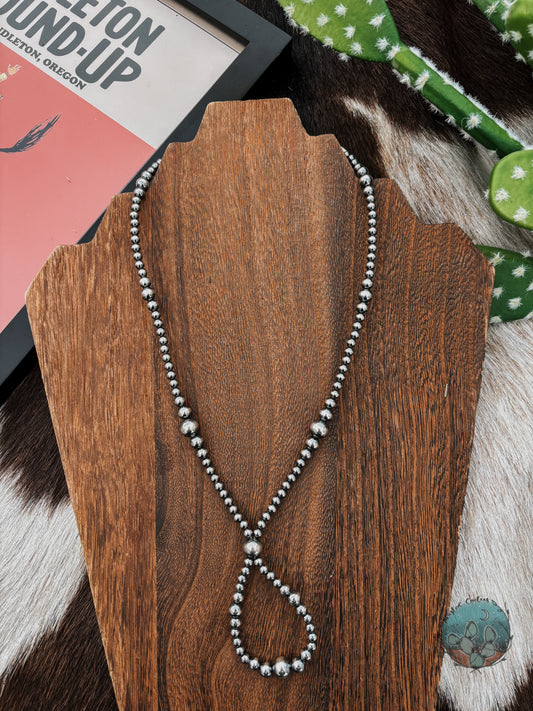 Graduated Sterling Strand with Hoop