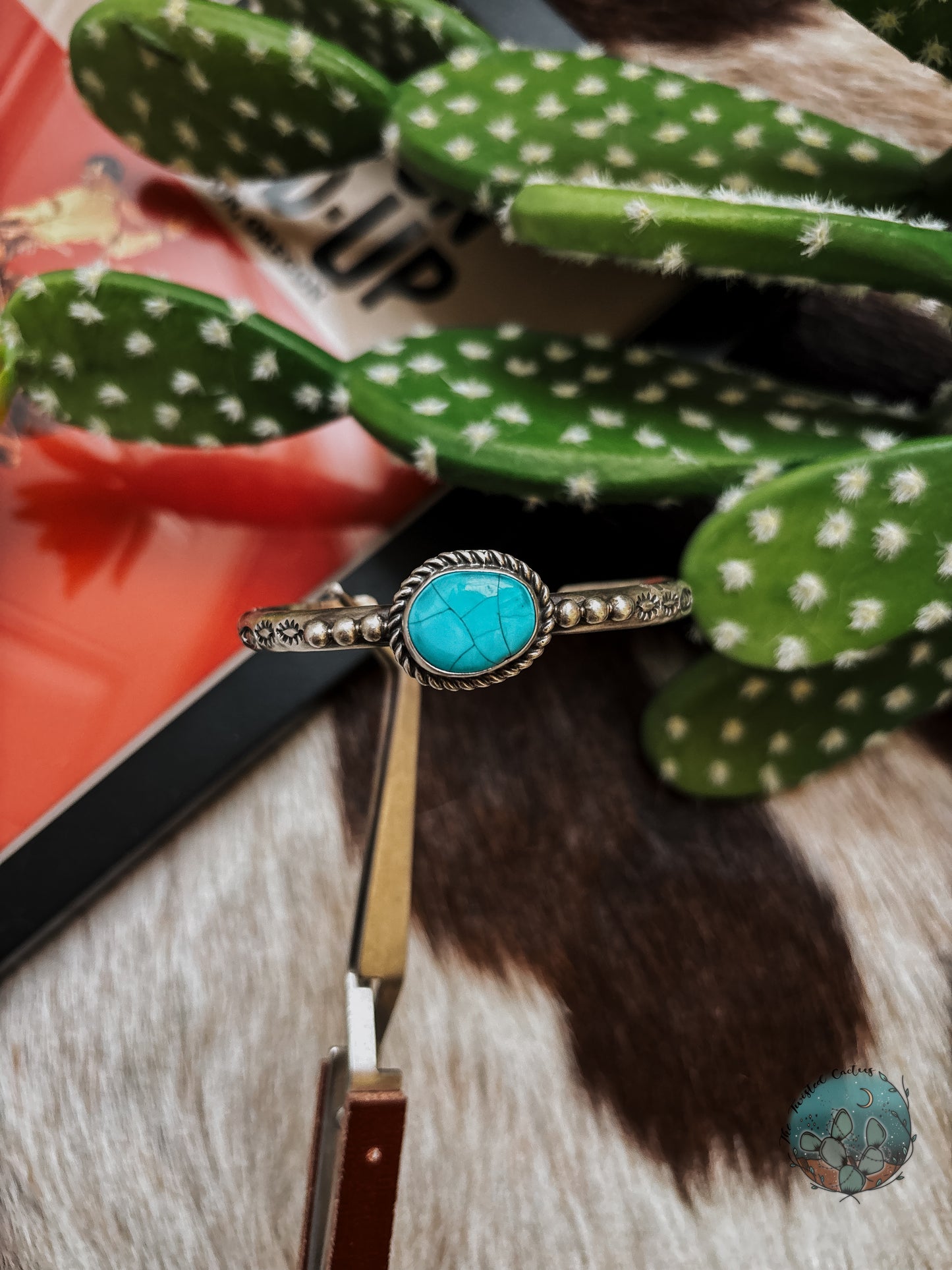 Begay Stamped Turquoise Cuff