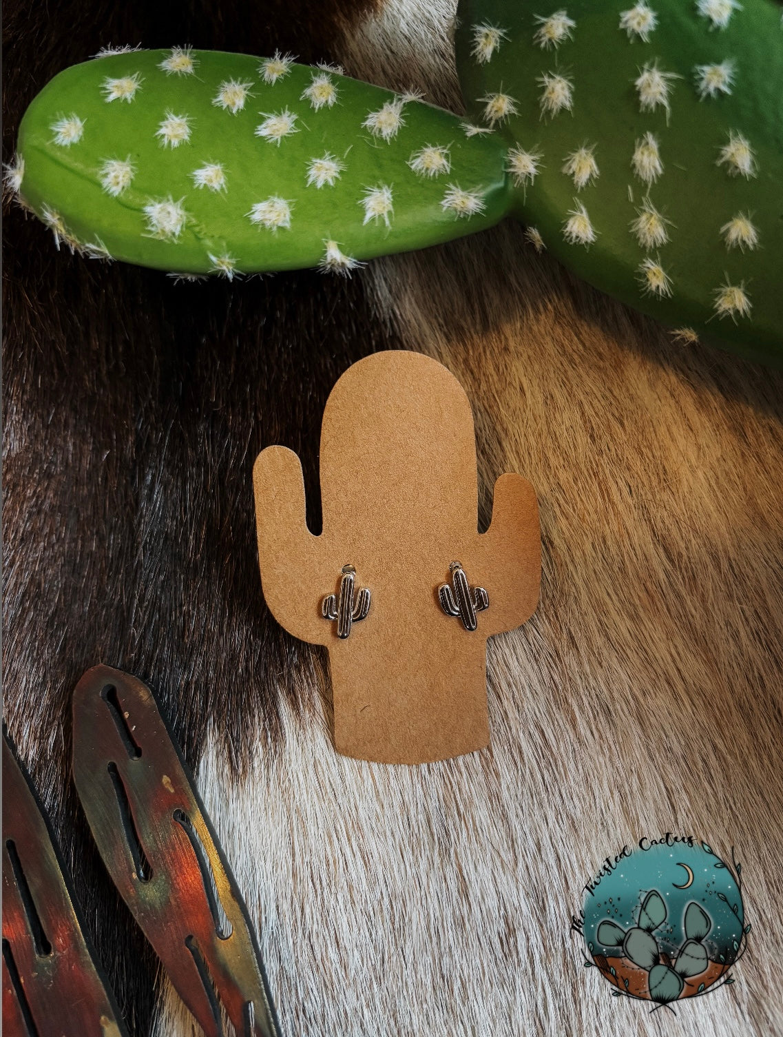 Sterling Cactus Studs