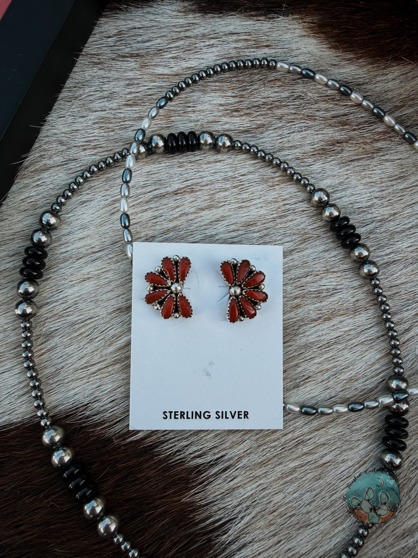 Coral Half-Cluster Mini Studs