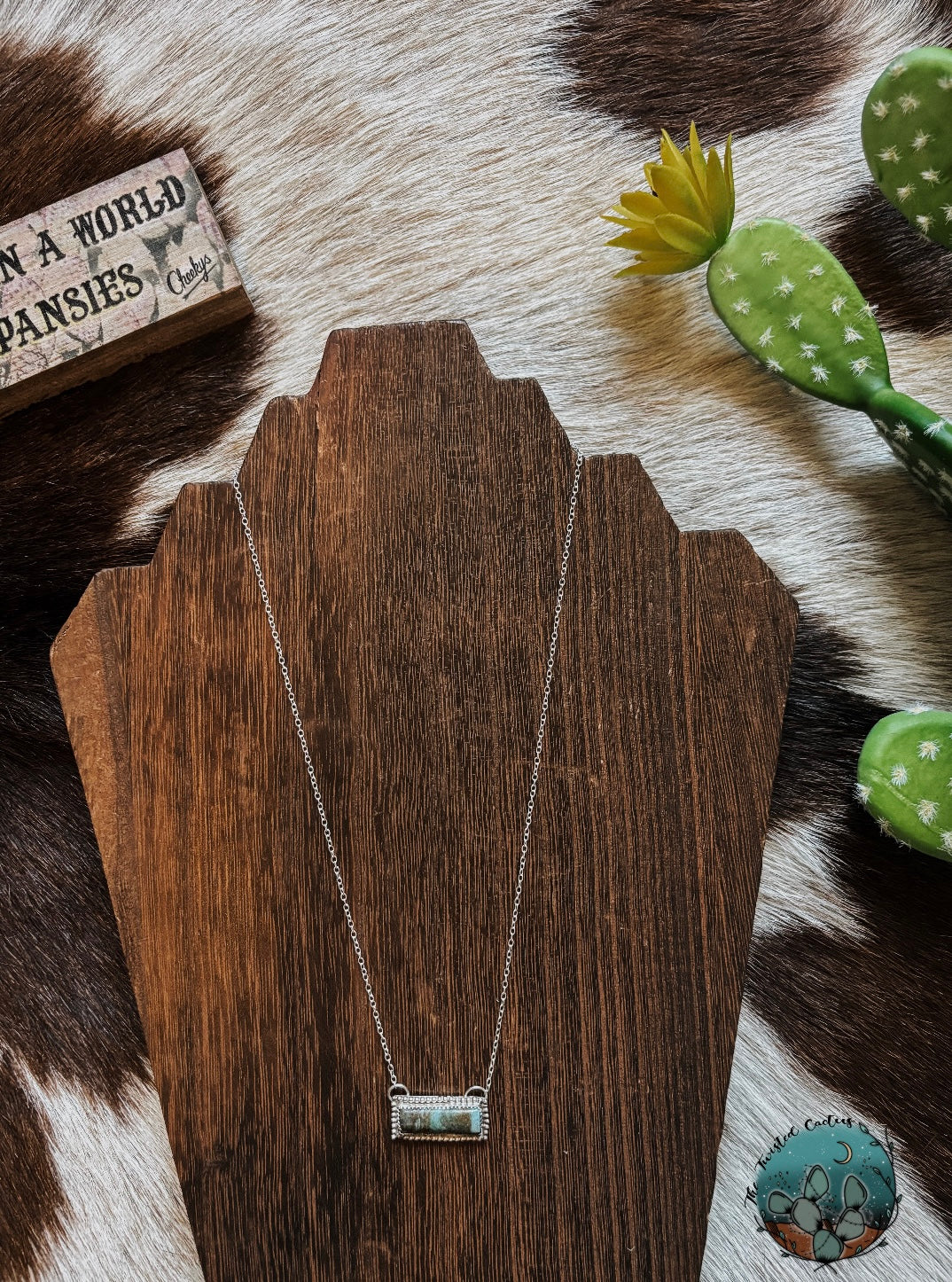 Kingman turquoise bar with beaded wire