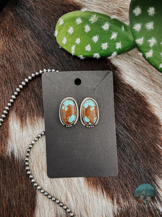 Kingman Turquoise Matrix Studs