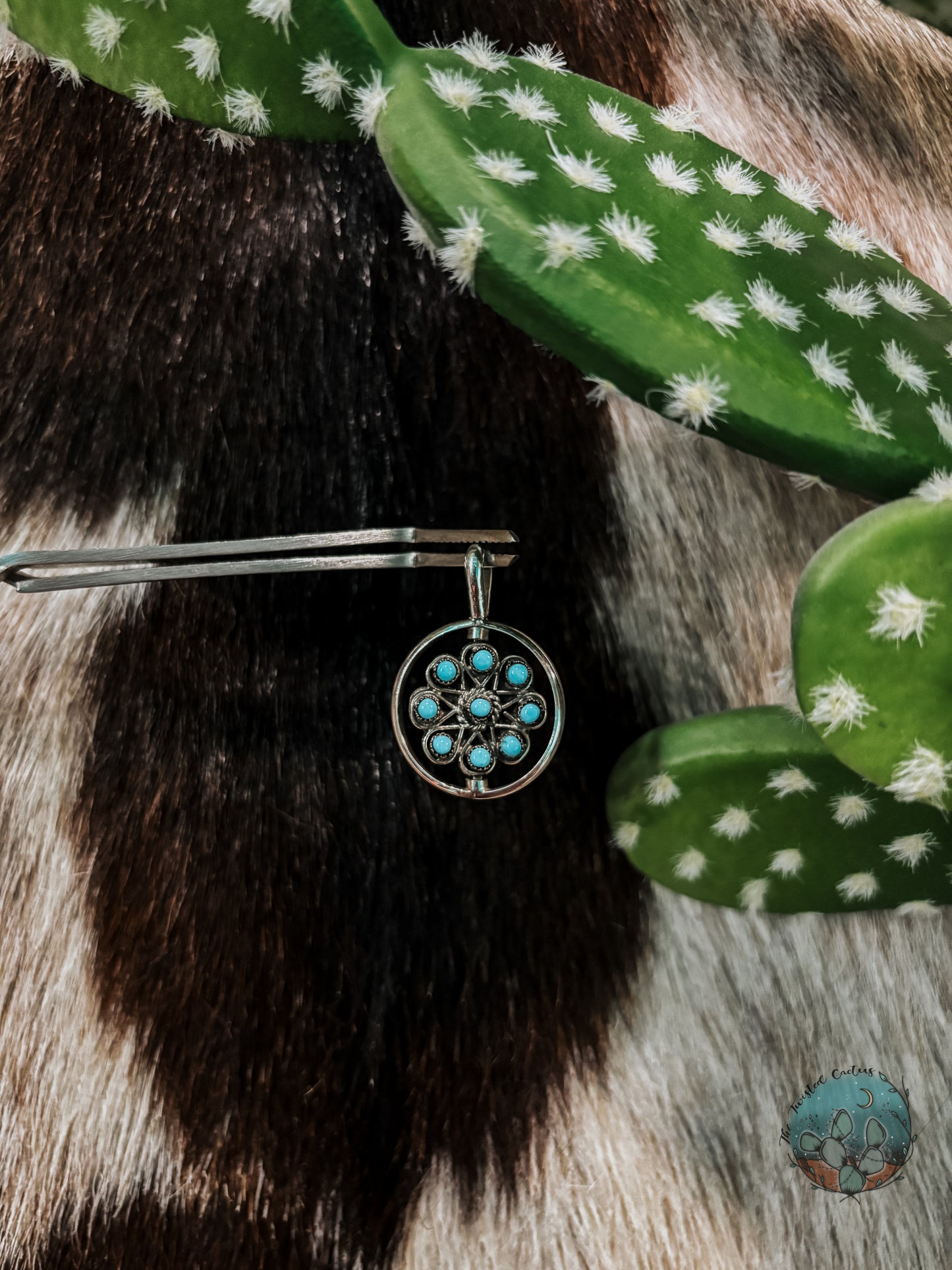Reversible Turquoise & Coral Pendant