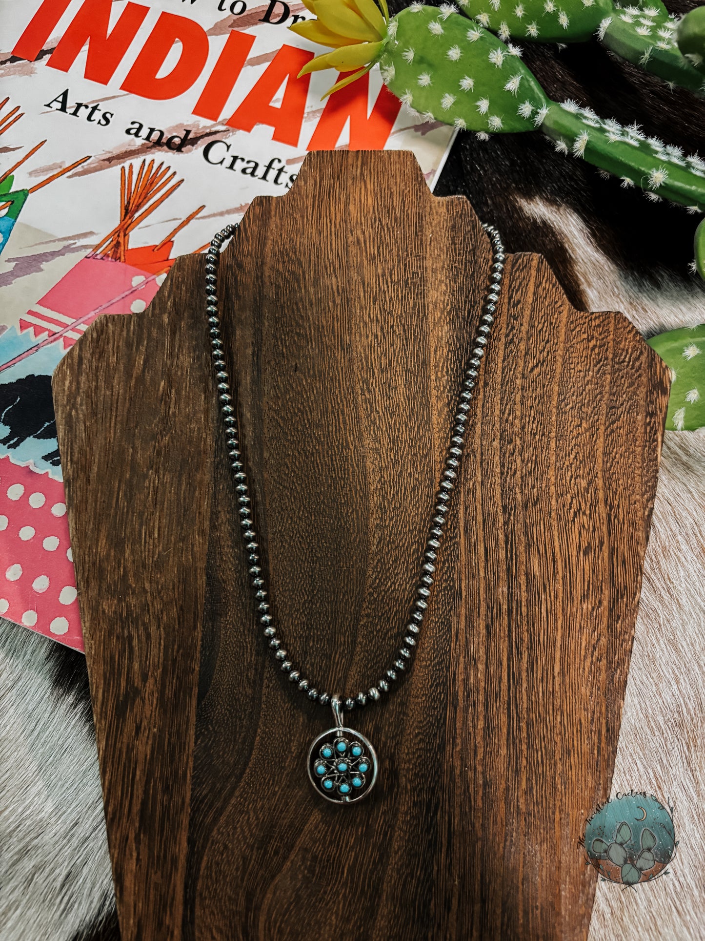 Reversible Turquoise & Coral Pendant