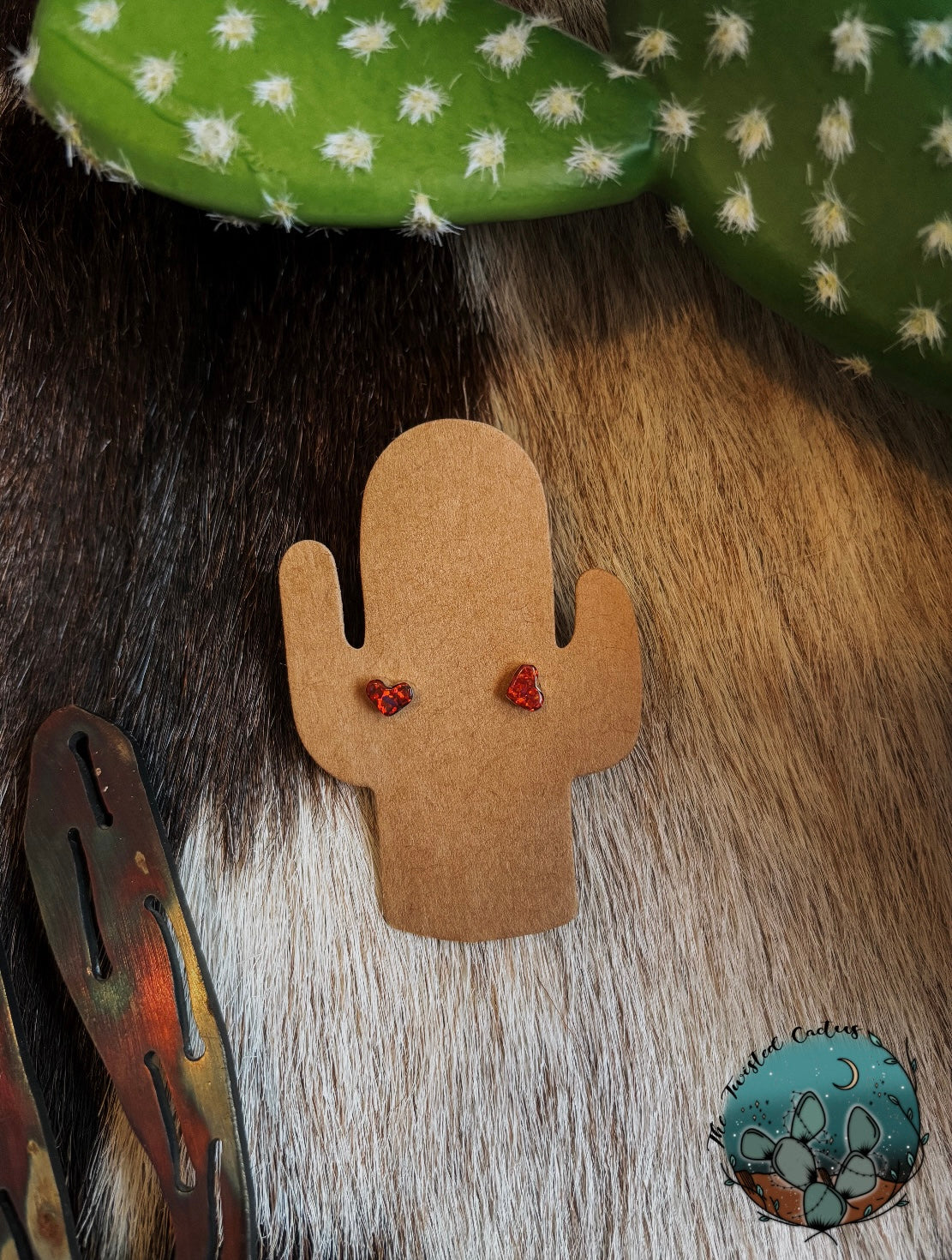 Sterling Red Opal Heart Studs