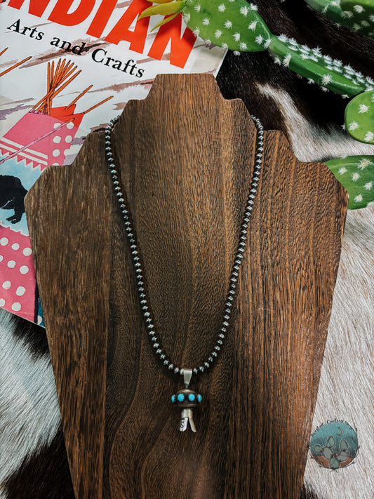 Squash Pendant with Turquoise