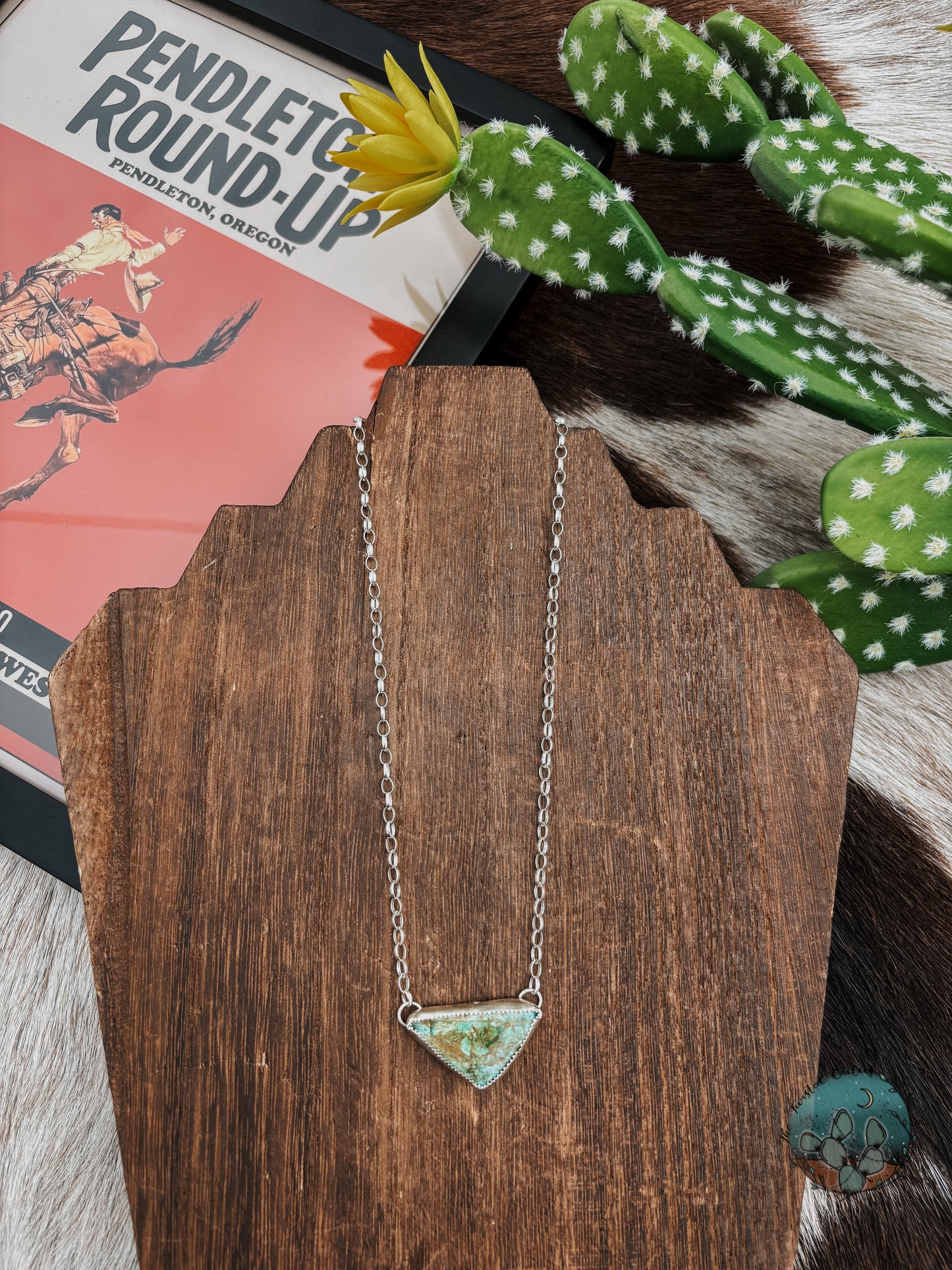 Kingman Triangle Turquoise Necklace