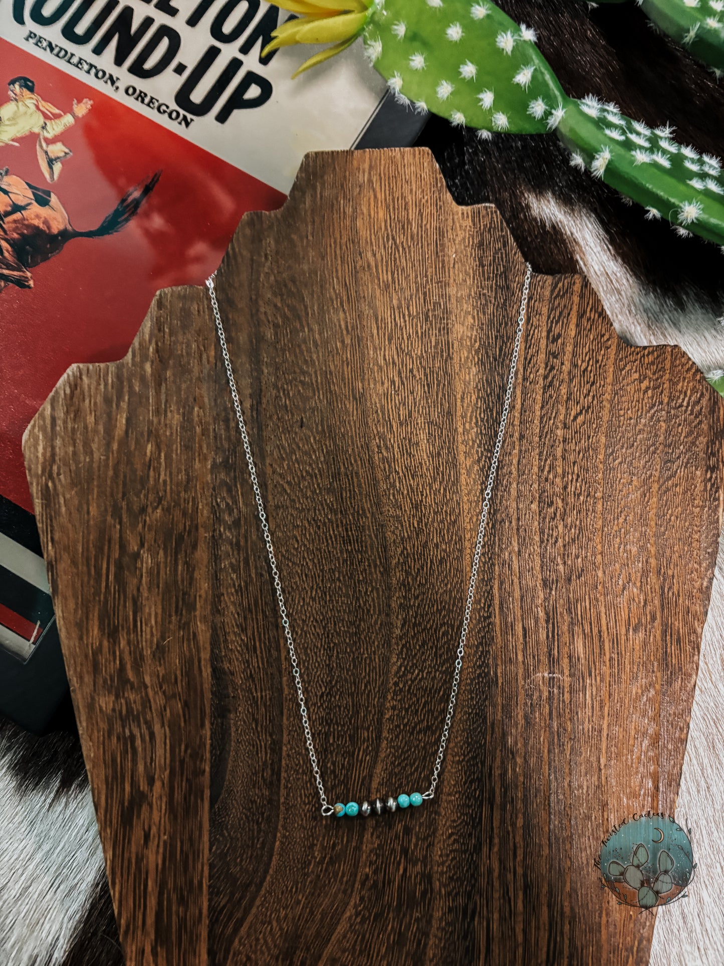 Turquoise & Navajo Pearl Bar Necklaces