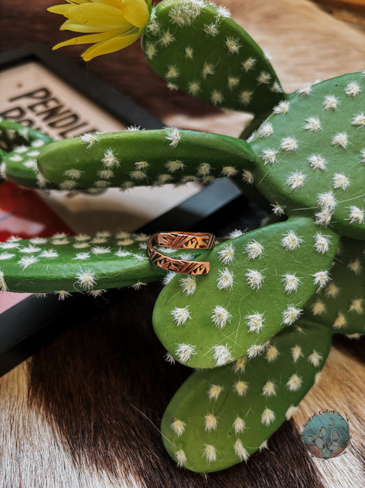 Adjustable Stamped Copper Ring