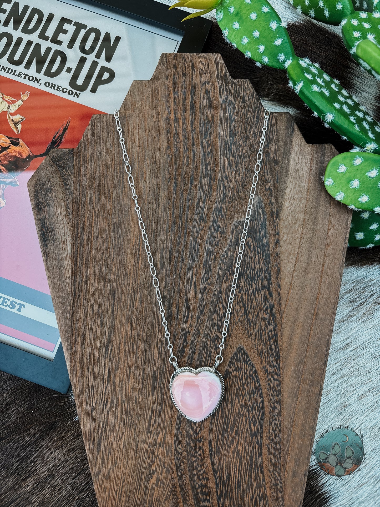 Pink Conch Heart Necklace