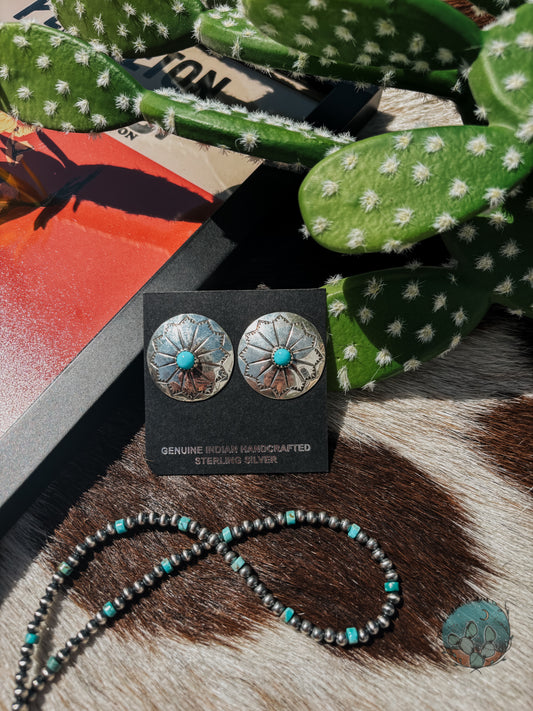 Large Turquoise Concho Studs