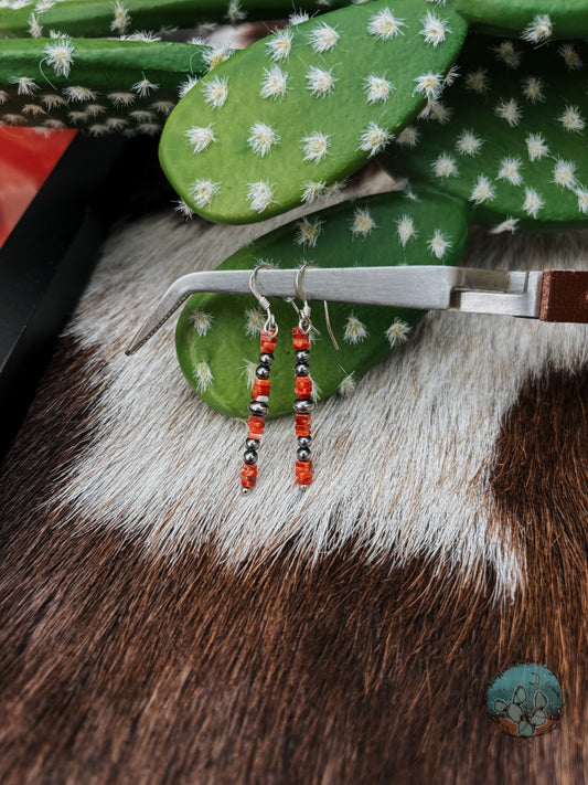 Red Spiny Oyster Dangle Earrings