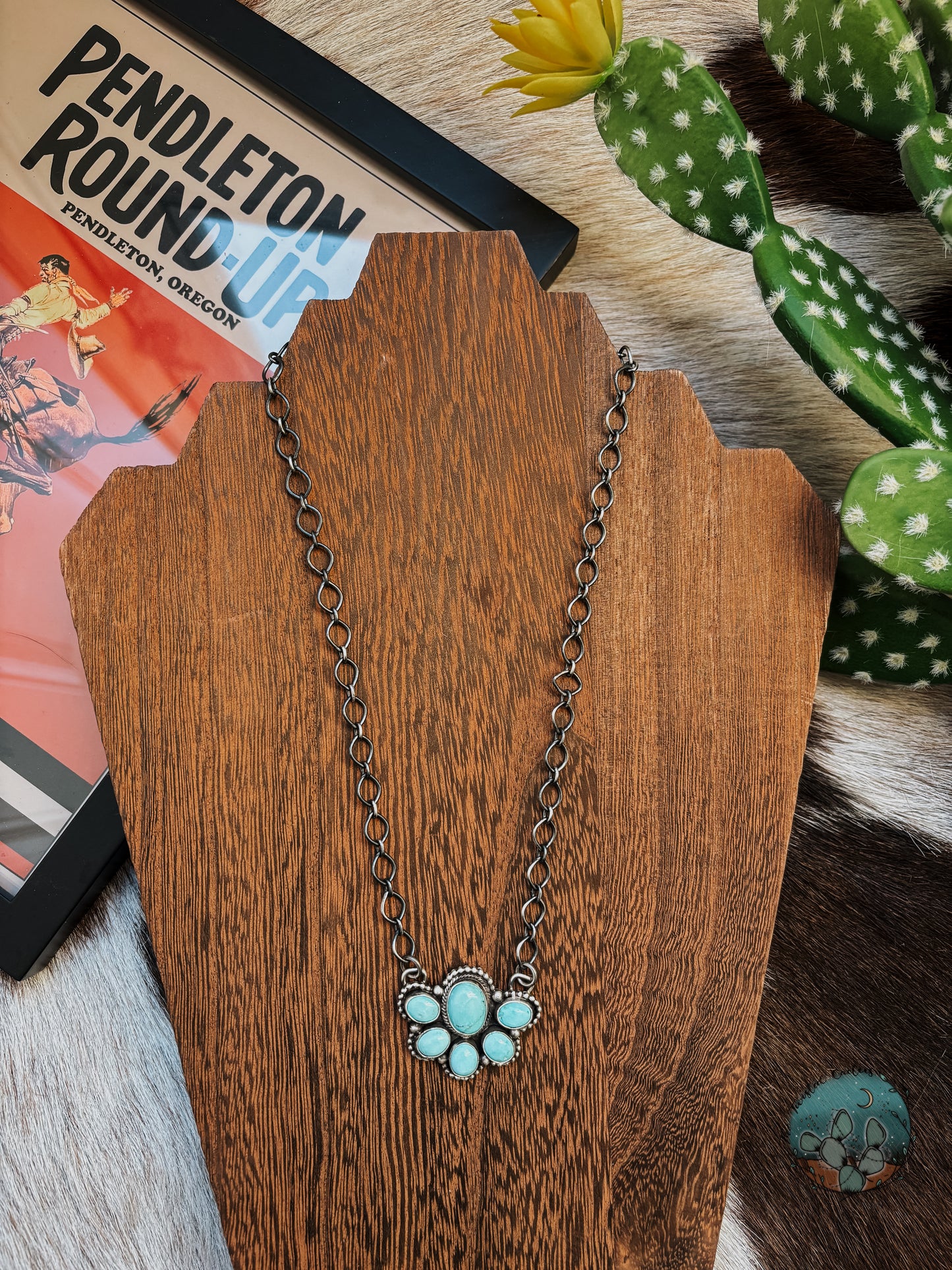Half Cluster Statement Necklace