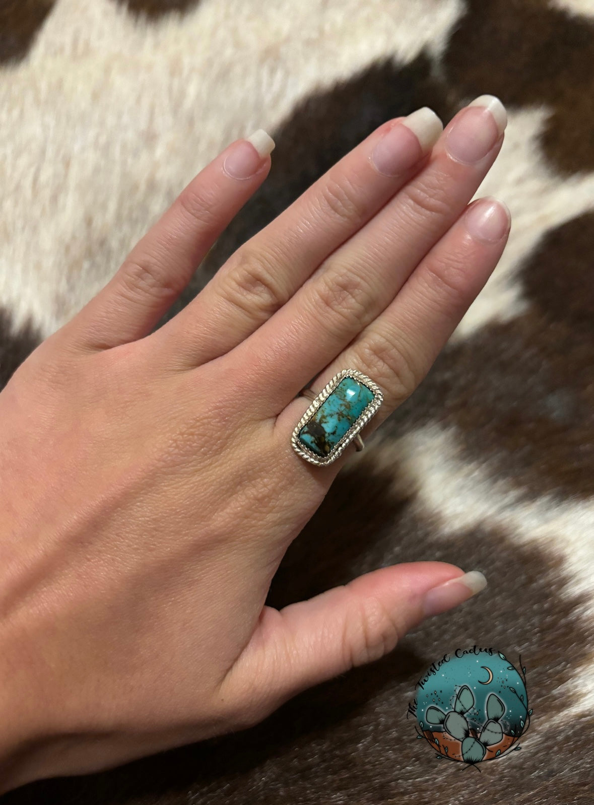 Sterling Silver & Authentic Turquoise Ring - Size 6