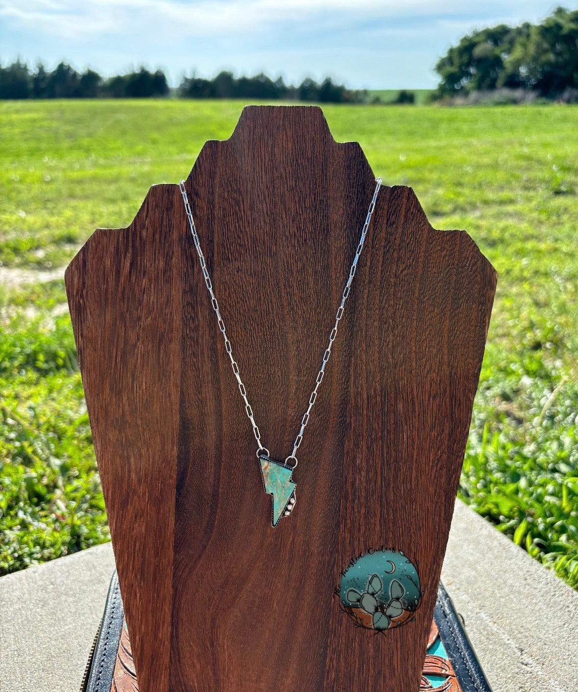 Kingman Turquoise Bolt Necklace - Authentic