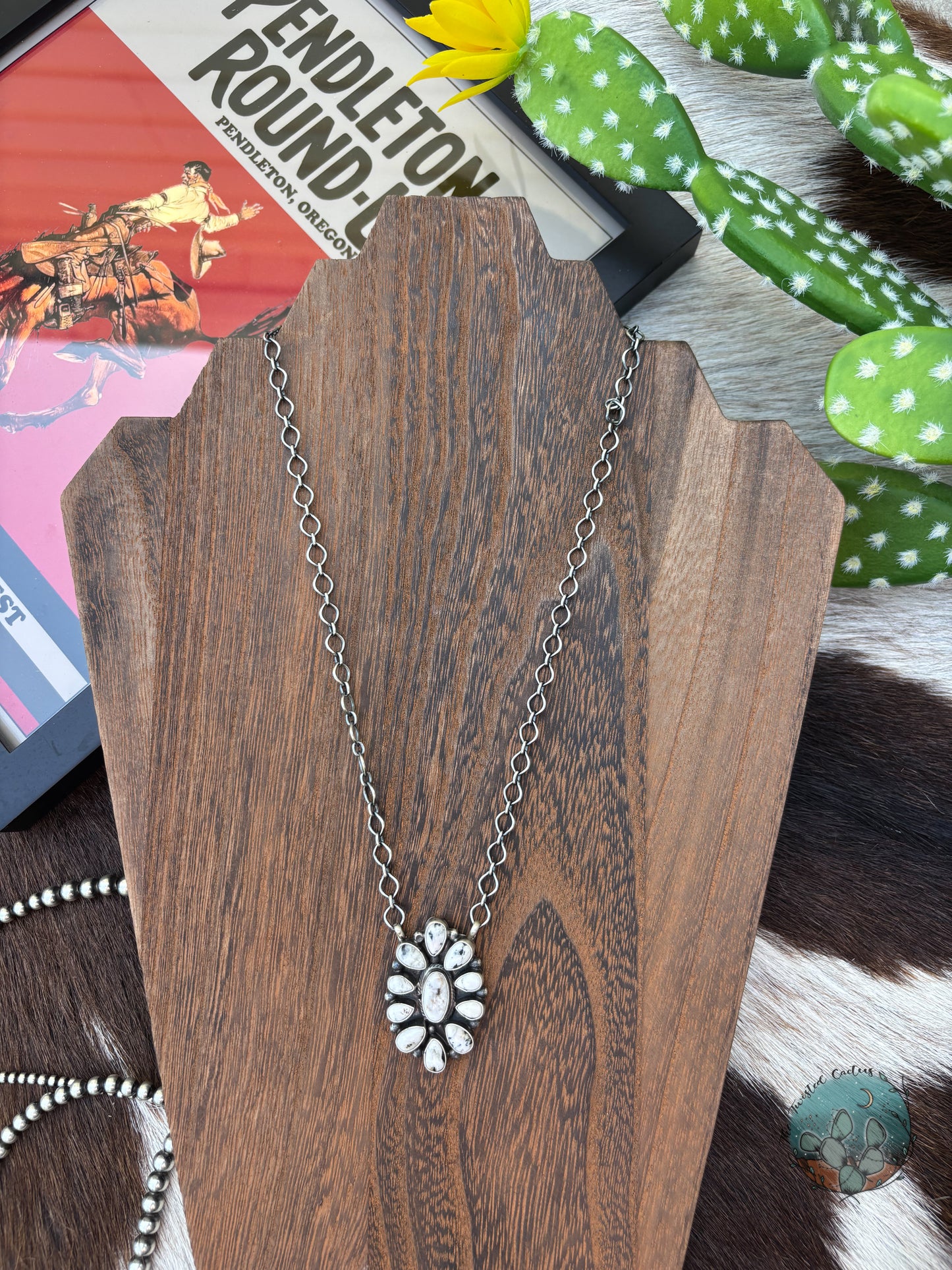 Large White Buffalo Cluster Necklace