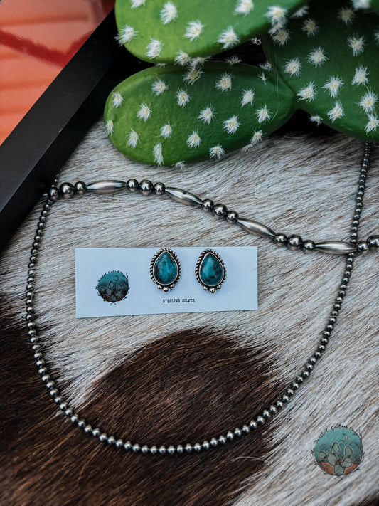 Mini Turquoise Teardrop Studs