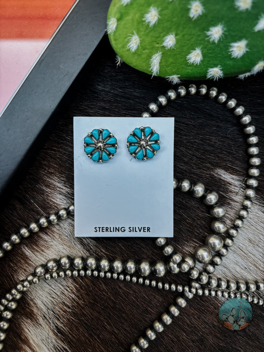 Mini Turquoise Circle Cluster Studs