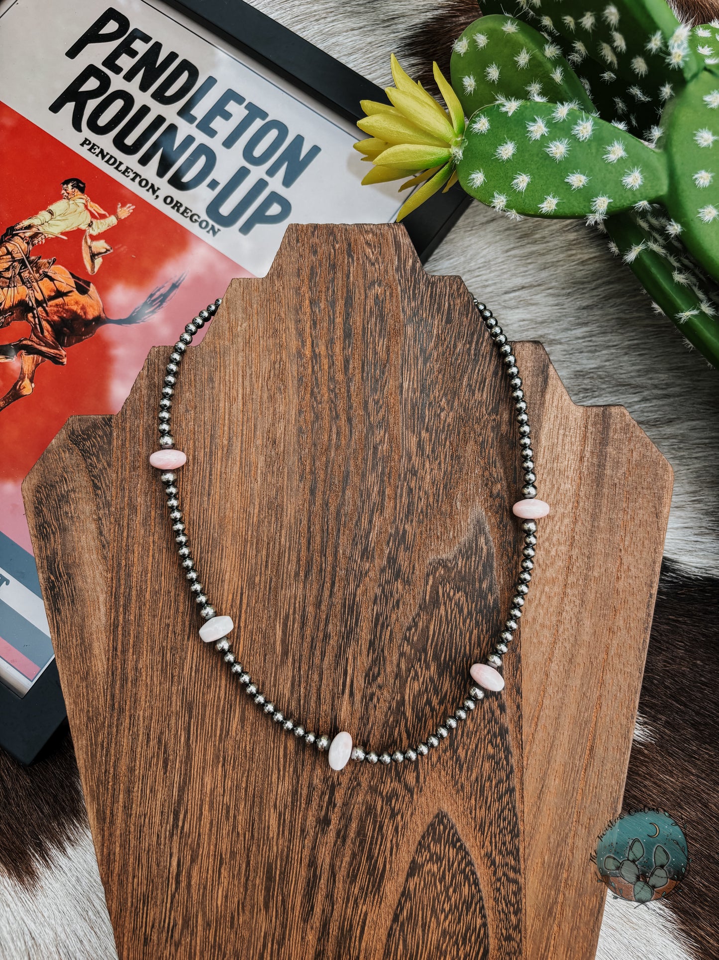 Pink Conch Rondell Pearl Strand