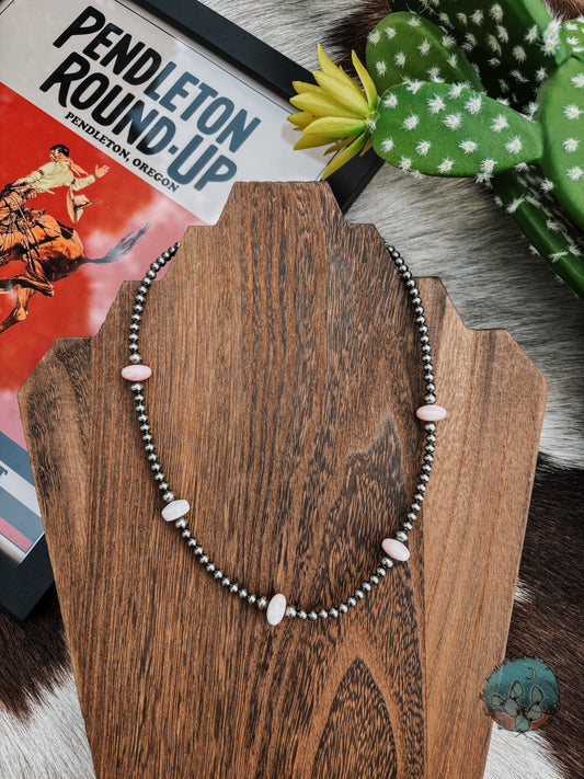 Pink Conch Rondell Pearl Strand