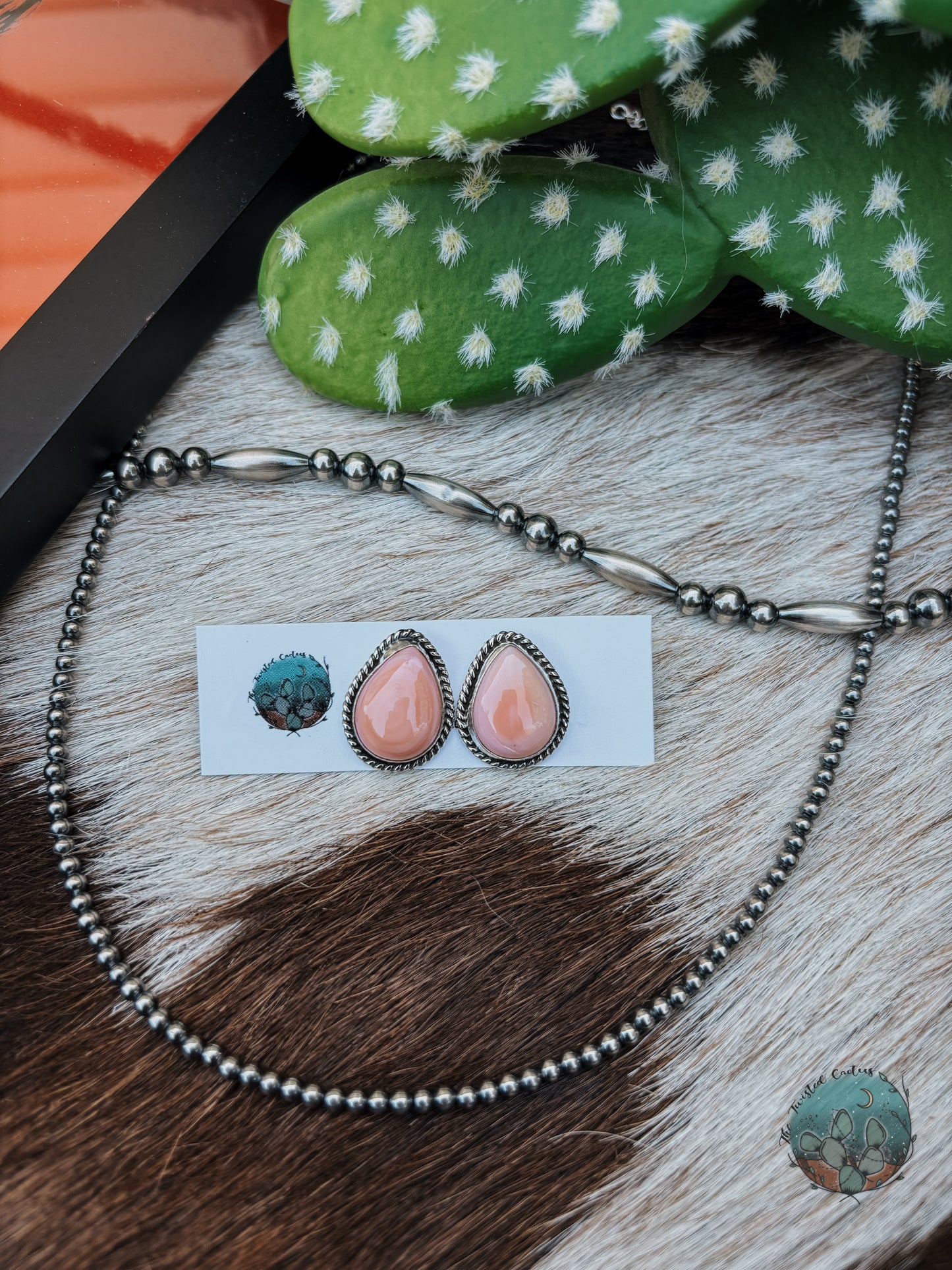 Pink Conch Teardrop Studs