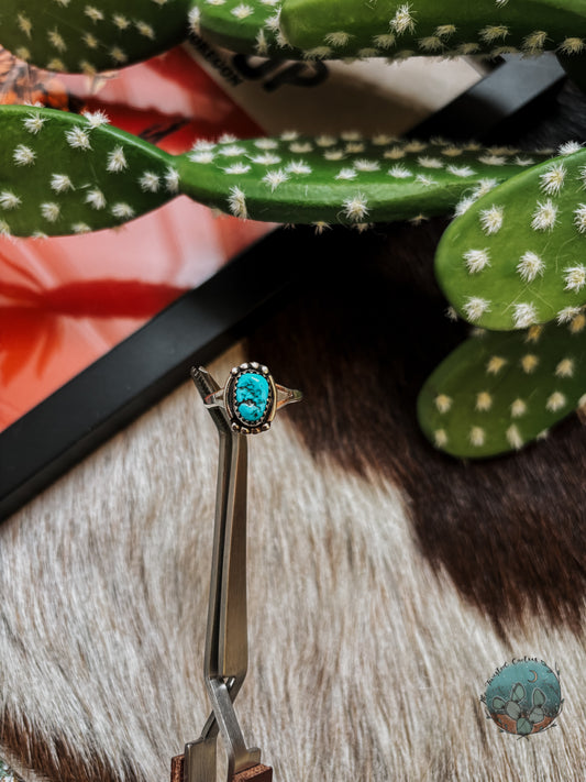 Small Kingman Freeform Ring with Bead Decor
