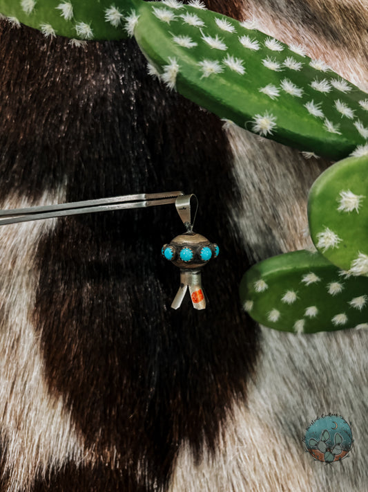 Squash Pendant with Turquoise