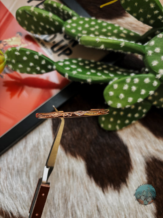 Stamped Copper Stacking Cuff