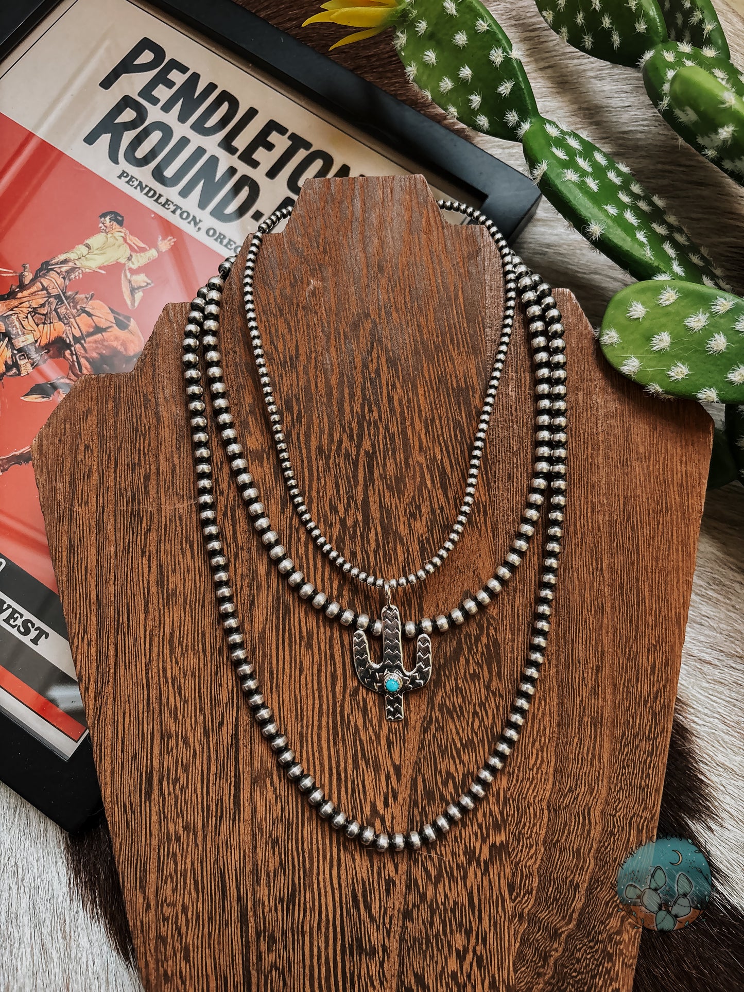 Sterling Cactus Pendant