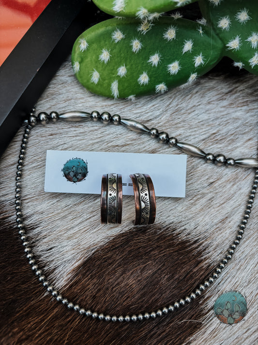 Sterling & Copper Hoops