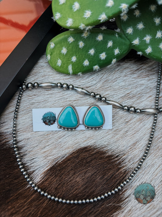 Turquoise Triangle Studs