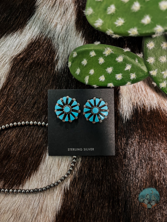 Turquoise Cluster Earrings