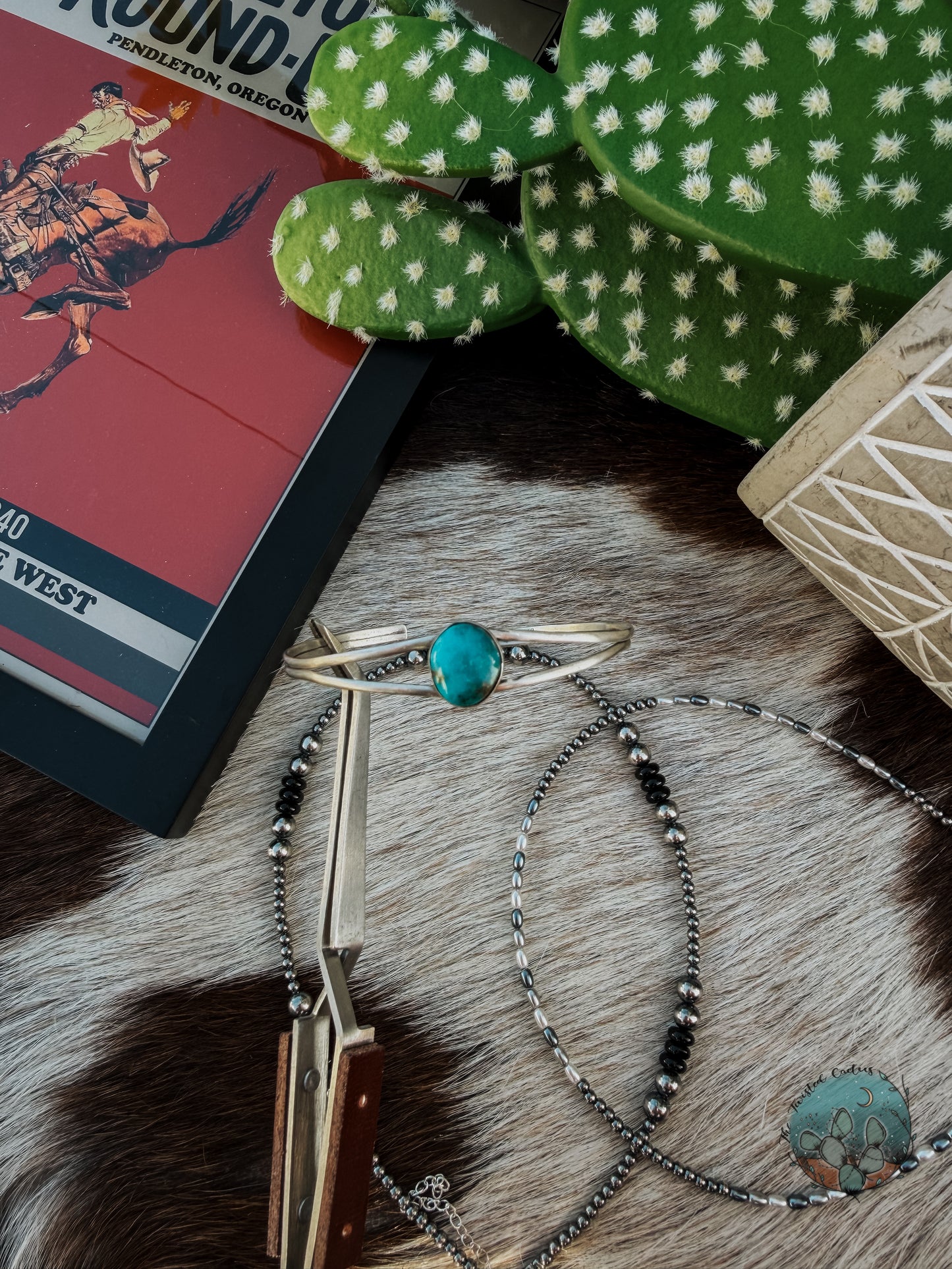 Turquoise Circle Cuff