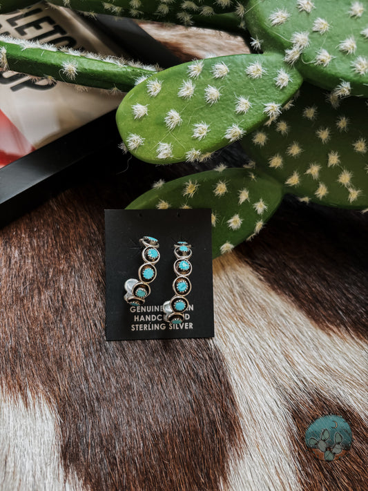 Turquoise Shadow Box Hoops