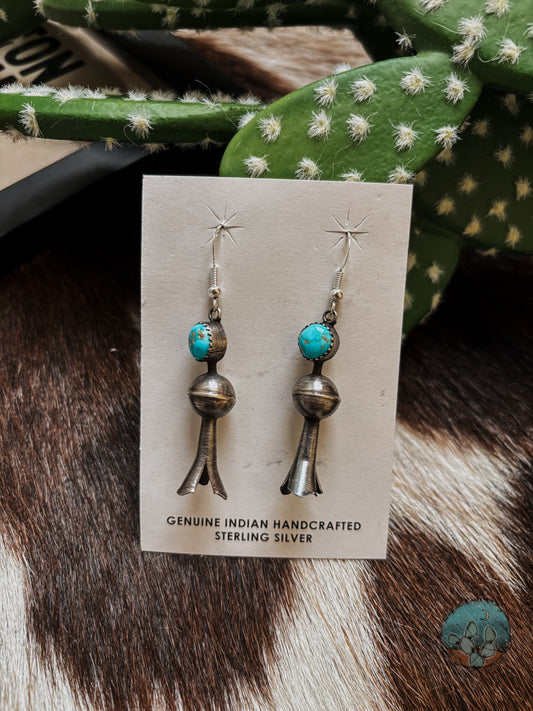 Turquoise & Blossom Dangle Earrings