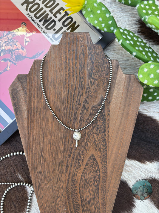 White Buffalo Blosom Pearl Strand