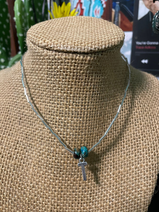 Turquoise initial choker